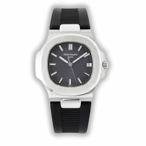 Replica Nautilus 5711-001 Patek Philippe 40 mm, Black Dial, Black Rubber