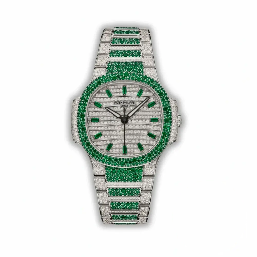 Replica Nautilus 7118/1453G-003 Patek Philippe “Ladies Automatic” 35.2 mm, Green Diamonds