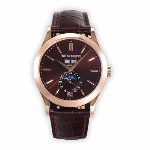 Replica Complications 5396R-015 Patek Philippe ANNUAL CALENDAR, MOON PHASES. 38, 5 mm, Rose gold, Brown Dial