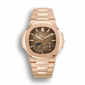 Replica Nautilus 5712/1R-001 Patek Philippe Moon phases 40 mm, Rose gold, Brown Dial