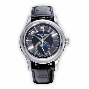 Replica Complications 5205G-013 ANNUAL CALENDAR, MOON PHASES. 40 mm, Steel, Dark Blue Dial