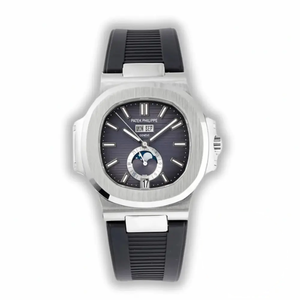 Replica Nautilus 5726/1A Annual Calendar, Moon phases 40.5 mm, Steel, Black Dial