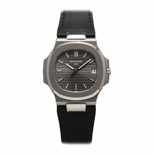 Super Clone Nautilus 5711G-014 Patek Philippe 59 mm, Dark Dial, Leather