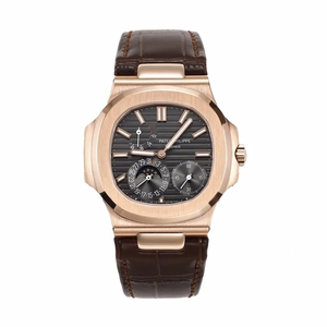 Replica Nautilus 5712R-001 Patek Philippe Moon phases. 40 mm, Rose gold, Black Dial