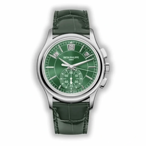 Replica Complications 5905R-001 Patek Philippe Annual Calendar Chronograph 42 mm, White Gold, Green Dial