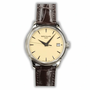 Replica Patek Philippe DATE, SWEEP SECONDS. 39 mm, White gold, 5227J-001