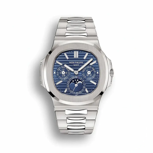 Super Clone Nautilus 5740/1G-001 Patek Philippe Perpetual Calendar 40 mm, White gold, Blue Dial