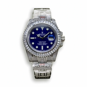Super Clone Rolex Submariner Iced Out 116619LB 41mm Blue Dial