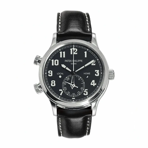 Replica Complications 5524G-001 Patek Philippe CALATRAVA PILOT TRAVEL TIME. 42 mm, White Gold, Black Dial
