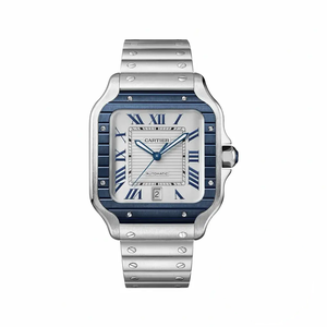 Replica Cartier Santos De Cartier Blue Bezel 40mm WSSA0047