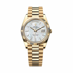 Rolex 228238-0071 Day-Date 40 Yellow Gold Fluted Mother Of Pearl Baguette
