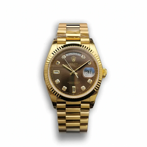 Replica Rolex Day-Date 128238 36mm Chocolate Dial Yellow Gold