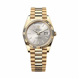Rolex 228238-0066 Day-Date 40 Yellow Gold Fluted Silver