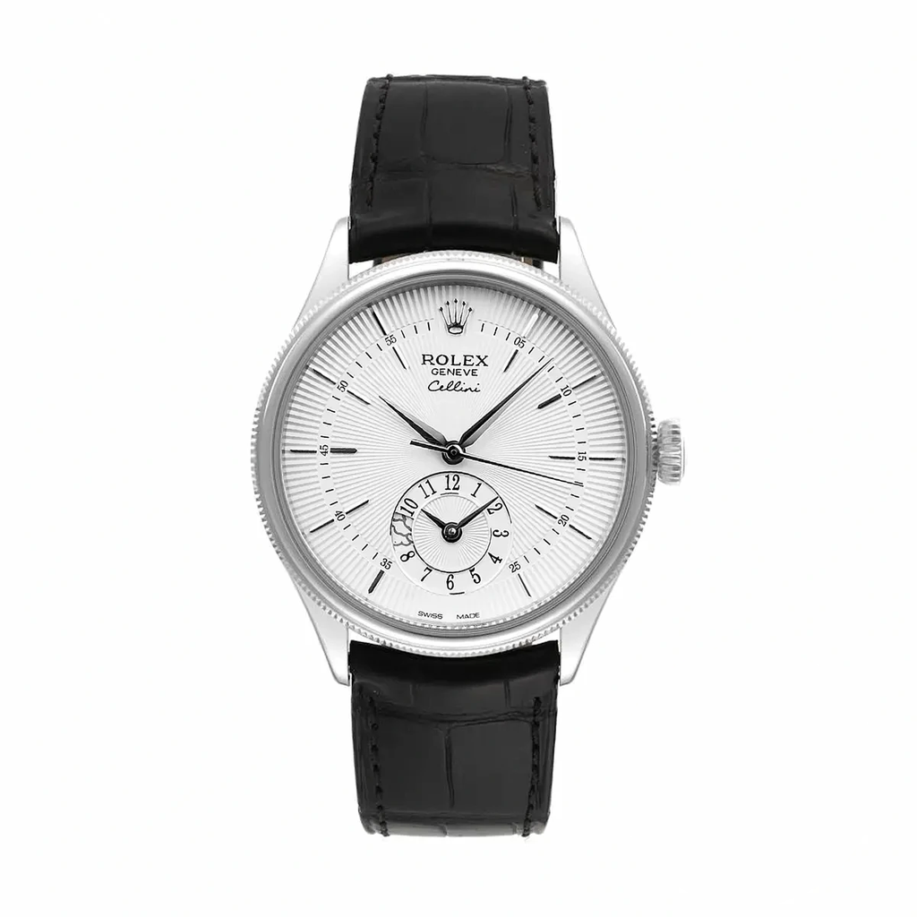 Replica Rolex Cellini Dual Time 50529 Silver Dial 39mm