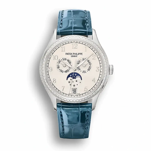 Super Clone Complications 4947G-010 Patek Philippe ANNUAL CALENDAR, MOON PHASES. 38 mm, White Gold