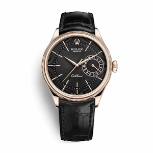 Replica Rolex Cellini Rose Gold 50515 39mm Black Dial