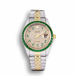 Replica Rolex Datejust 126300 41mm Arabic Dial Full-Diamond Yellow Gold