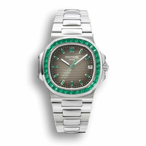 Replica Nautilus 5711/1A-018 Patek Philippe 40 mm, Stainless Steel Khaki Dial Iced out