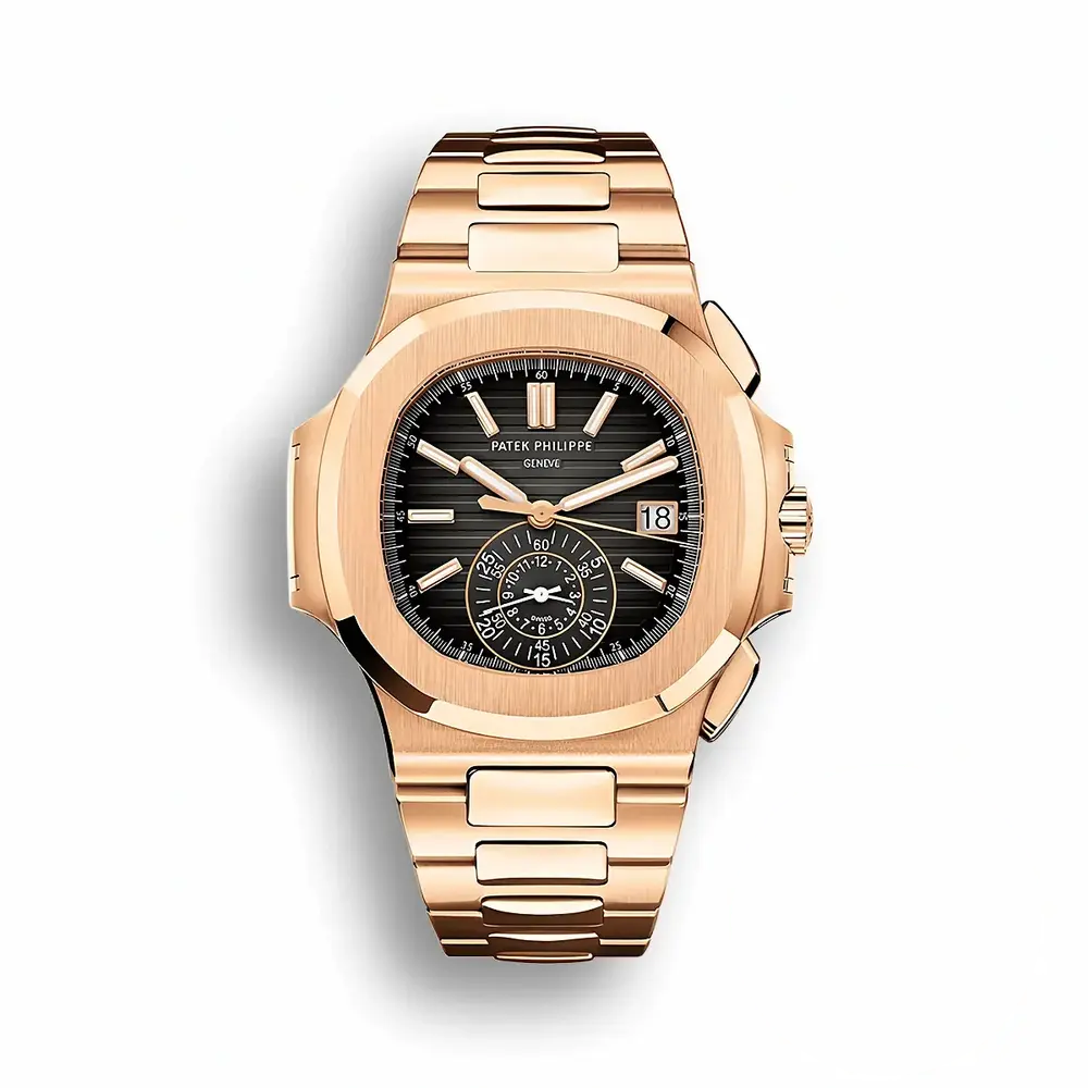 Super Clone Nautilus 5980/1R-001 Patek Philippe Flyback chronograph, Date. 40.5 mm, Rose gold