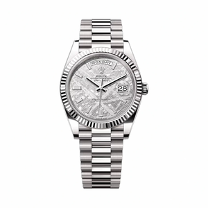 Rolex 228239-0055 Day-Date 40 White Gold Meteorite Baquette