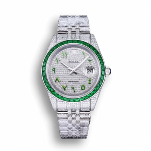 Super Clone Rolex Datejust 126300 41mm Dial Arabic Bezel Green