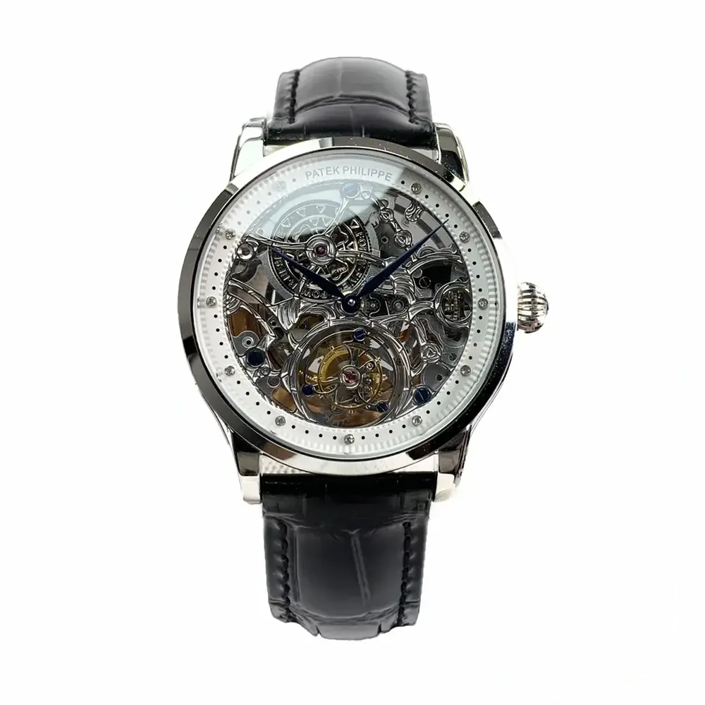 Super Clone Patek Philippe 5104P White Gold Skeleton Tourbillon