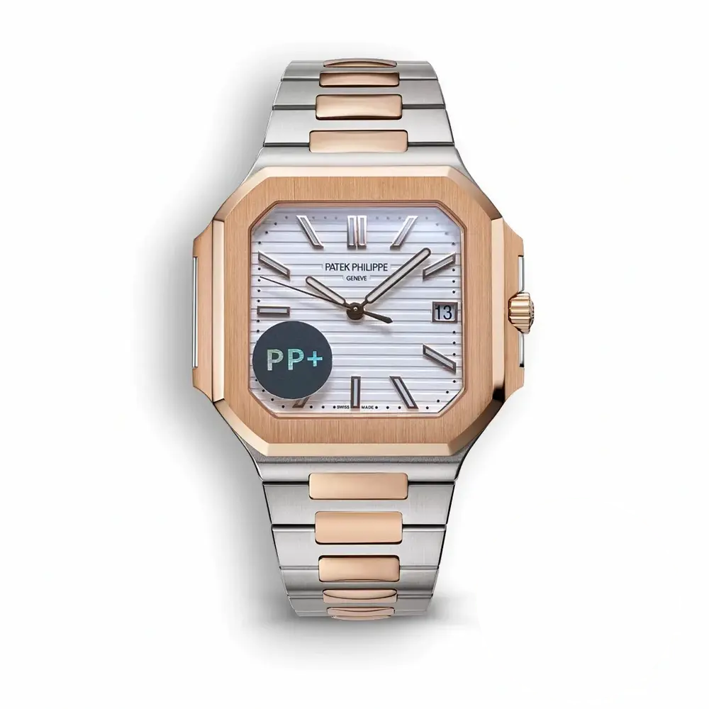 Replica Cubitus 5821 Patek Philippe 45 mm Steel Rose Gold White Dial