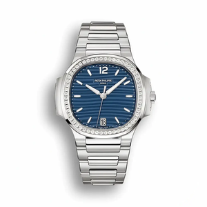 Super Clone Nautilus 7118/1200A-001 Patek Philippe “Ladies Automatic” 35.2 mm, Steel, Blue Dial