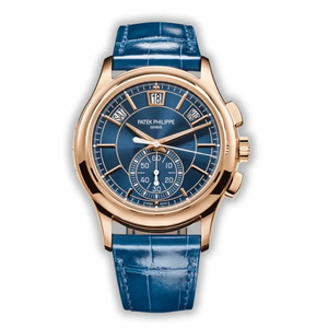 Replica Complications 5905R-001 Patek Philippe Annual Calendar Chronograph 42 mm, Gold Rose, Blue Dial