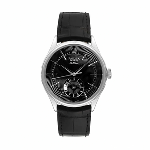 Replica Rolex Cellini Dual Time White Gold 50529 Black Dial 39mm