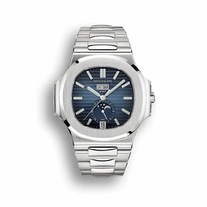 Replica Nautilus 5726/1A-014 Patek Philippe Annual Calendar, Moon phases 40.5 mm, Steel, Blue Dial