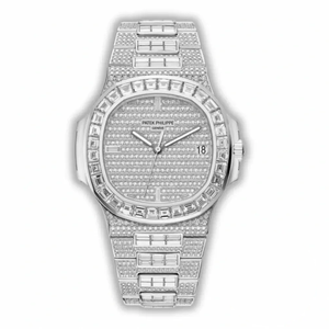 Replica Nautilus 5719/10G Patek Philippe 40 mm, White Gold Baguette Diamonds