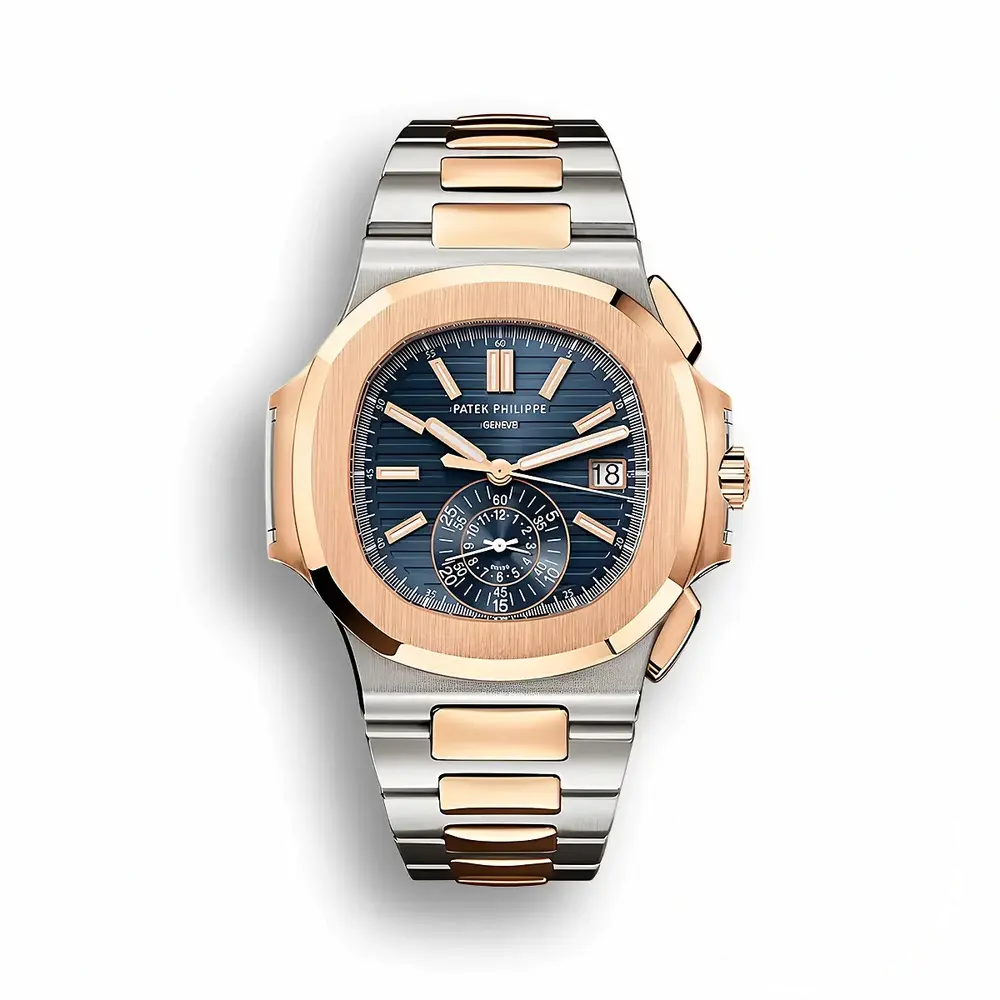 Replica Nautilus 5980/1AR-001 Patek Philippe Flyback chronograph, Date. 40.5 mm, Steel/rose gold