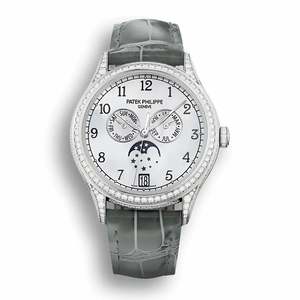 Replica Complications 4948G-010 Patek Philippe ANNUAL CALENDAR, MOON PHASES. 38 mm, White gold