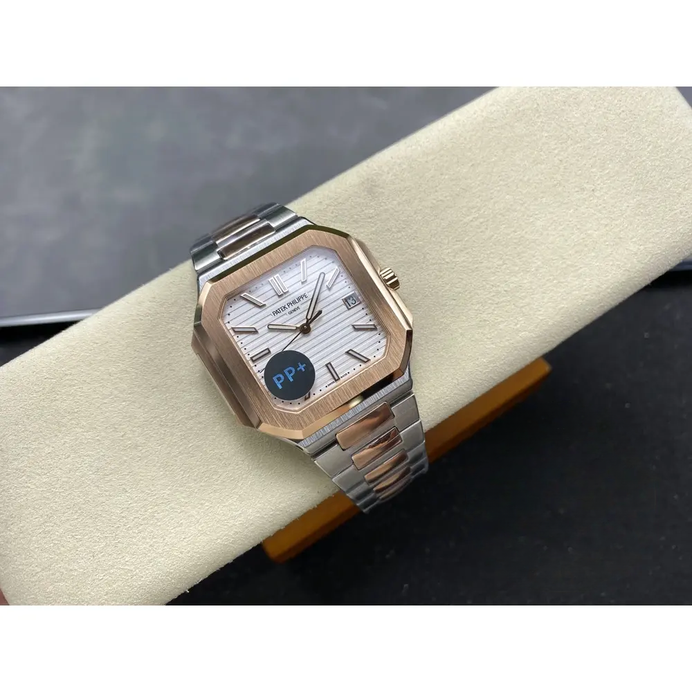 Replica Cubitus 5821 Patek Philippe 45 mm Steel Rose Gold White Dial - Image 8