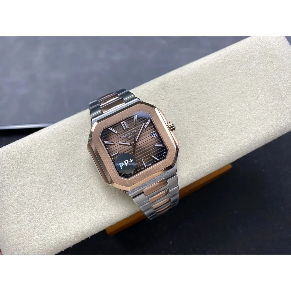 Super Clone Cubitus 5821 Patek Philippe 45 mm Steel Rose Gold Brown Ombre Dial - Image 6