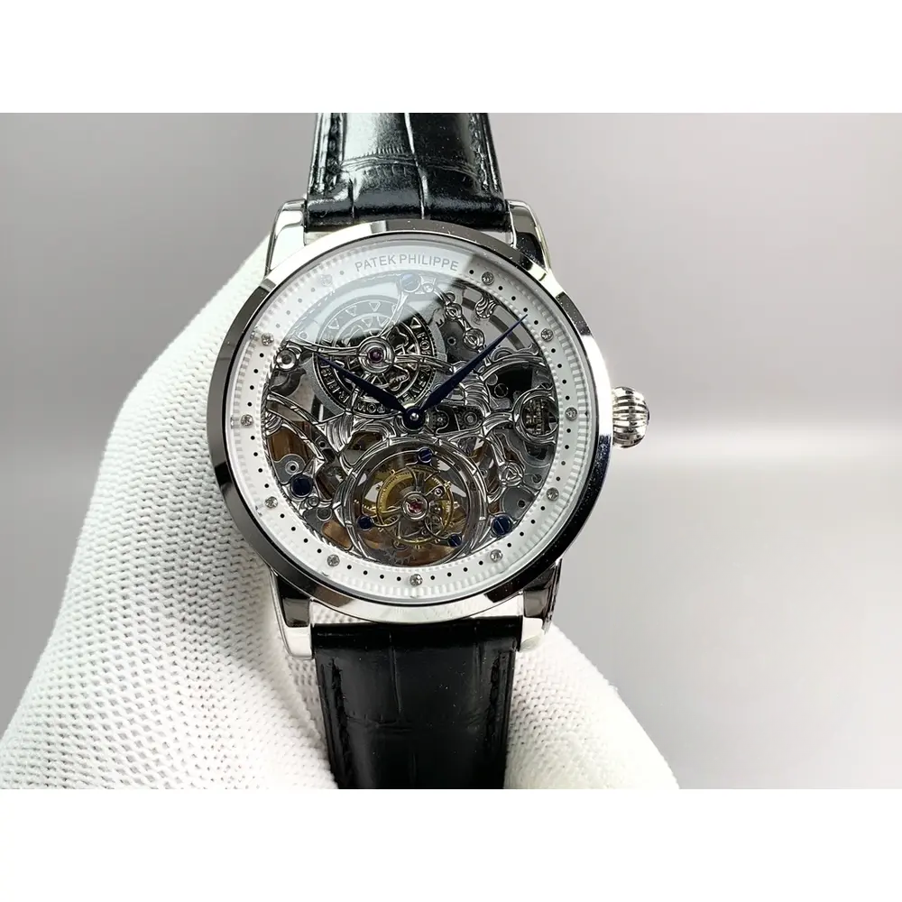 Super Clone Patek Philippe 5104P White Gold Skeleton Tourbillon - Image 8