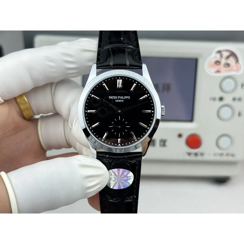 Replica Patek Philippe Calatrava 6196P-003 38mm White Gold, Black Dial - Image 5