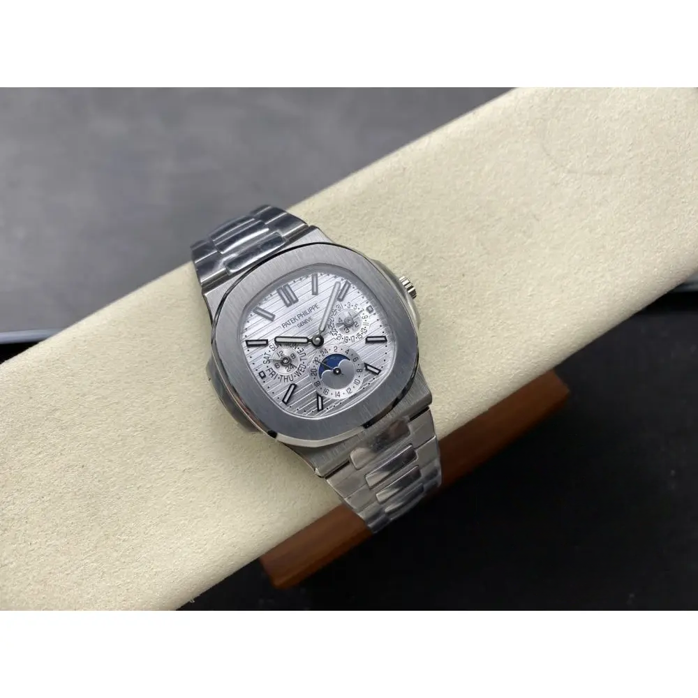 Replica Nautilus 5740/1G-001 Patek Philippe Perpetual Calendar 40 mm, White gold, White Dial - Image 5