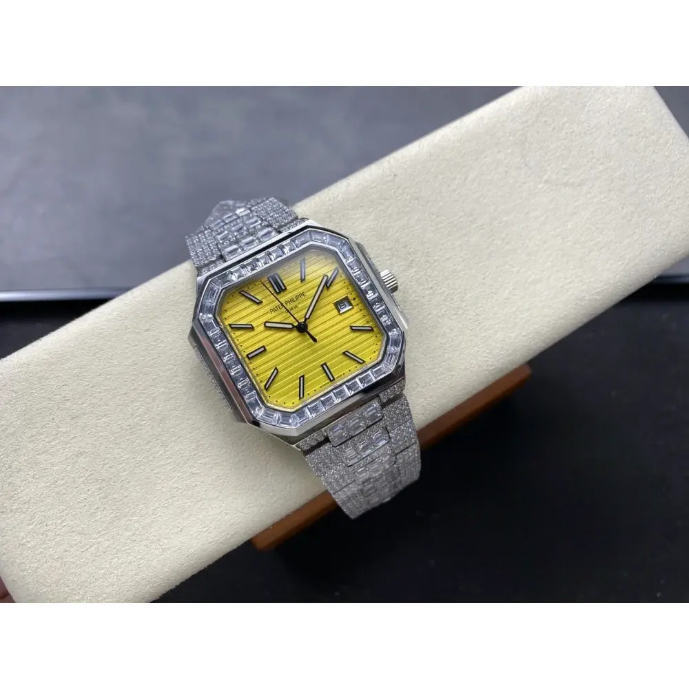 Replica Cubitus 5821/1AR Patek Philippe 45 mm Yellow Dial, Diamond - Image 4