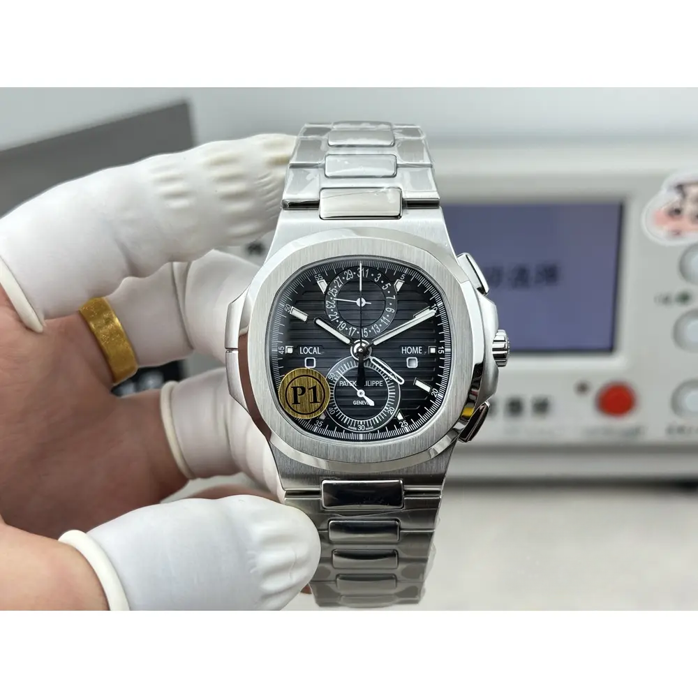 Swiss Replica Nautilus 5990R-002 Travel Time 40.5mm Black Dial - Image 4