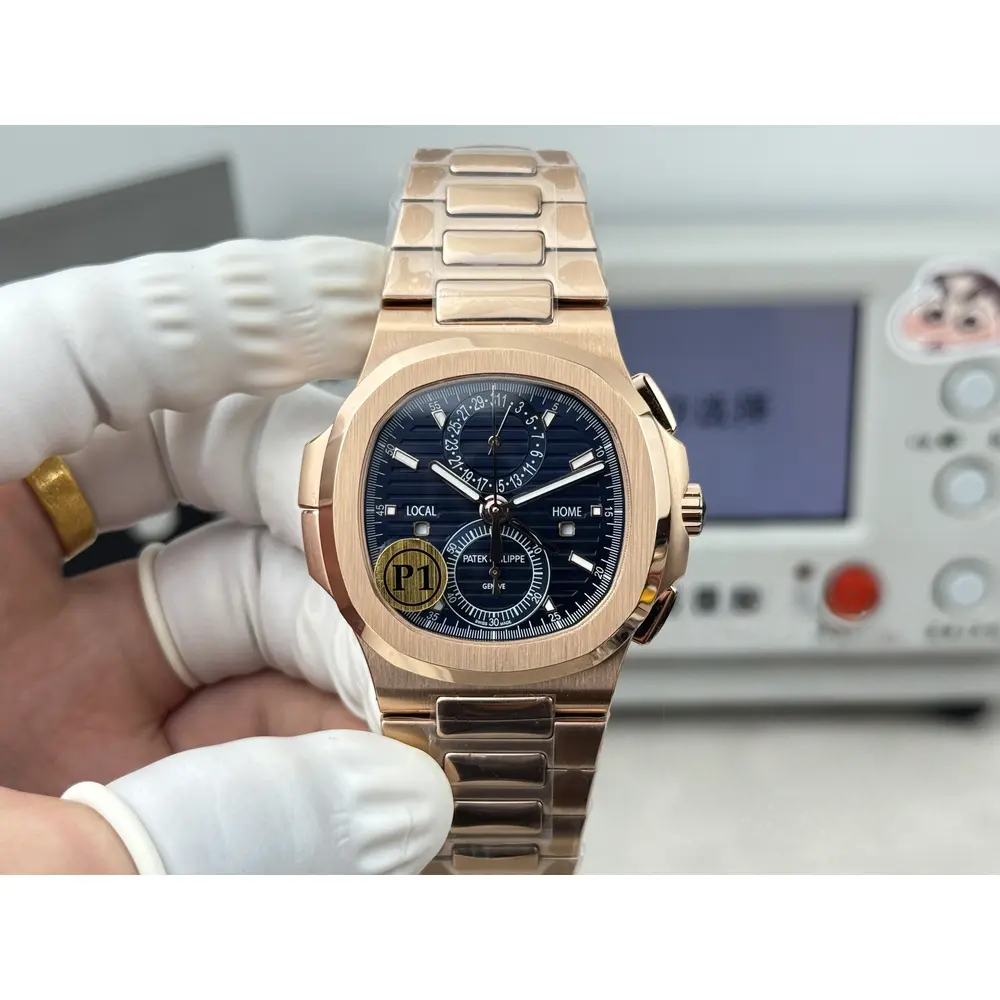 Super Clone Nautilus 5990R-001 Travel Time 40.5mm Blue Dial - Image 8