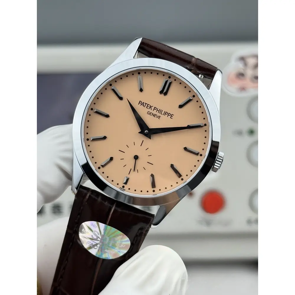 Swiss Replica Patek Philippe Calatrava 6196P-001 38mm Salmon Dial - Image 7