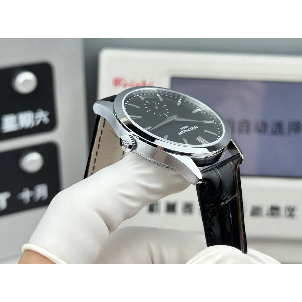 Replica Patek Philippe Calatrava 6196P-003 38mm White Gold, Black Dial - Image 8