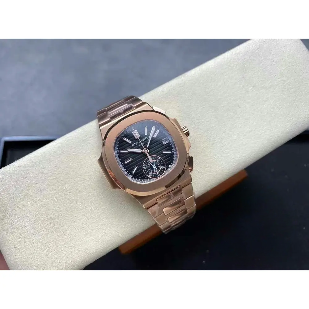 Super Clone Nautilus 5980/1R-001 Patek Philippe Flyback chronograph, Date. 40.5 mm, Rose gold - Image 7