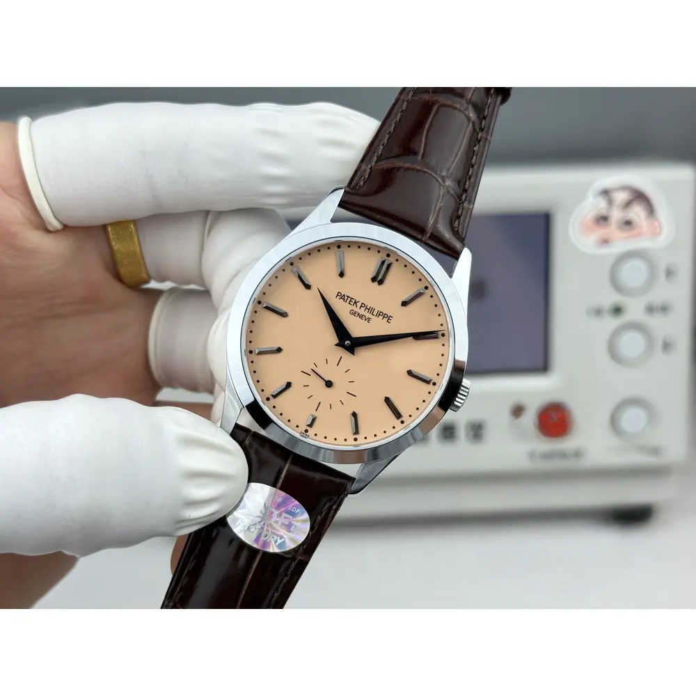 Swiss Replica Patek Philippe Calatrava 6196P-001 38mm Salmon Dial - Image 4