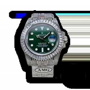 Super Clone Rolex Submariner Iced Out 116610LV 41mm Green Dial