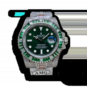 Replica Rolex Submariner Iced Out 116610LV-2 41mm Green Dial