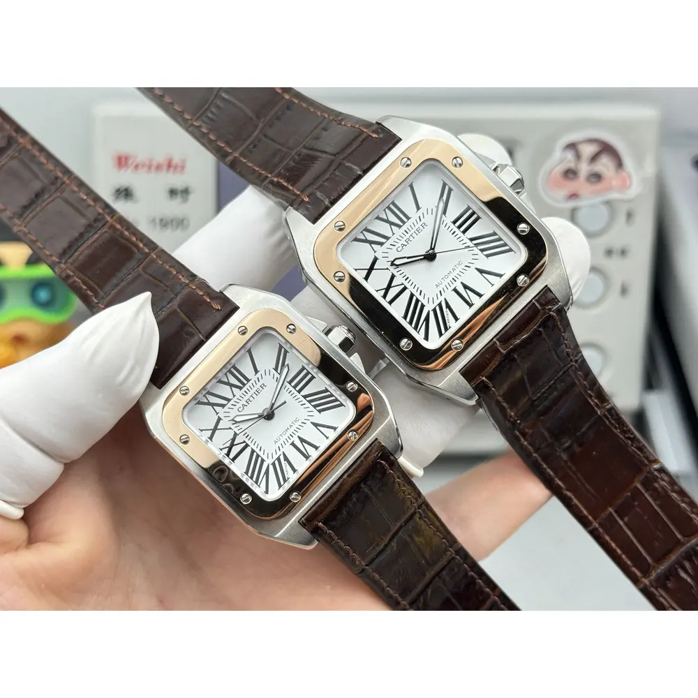 Replica Cartier Santos de Cartier 100 Rose Gold W20107X7 - Image 4