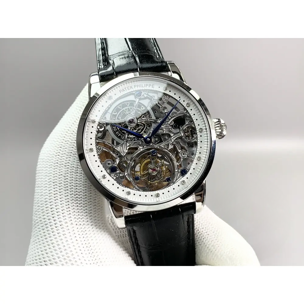 Super Clone Patek Philippe 5104P White Gold Skeleton Tourbillon - Image 3